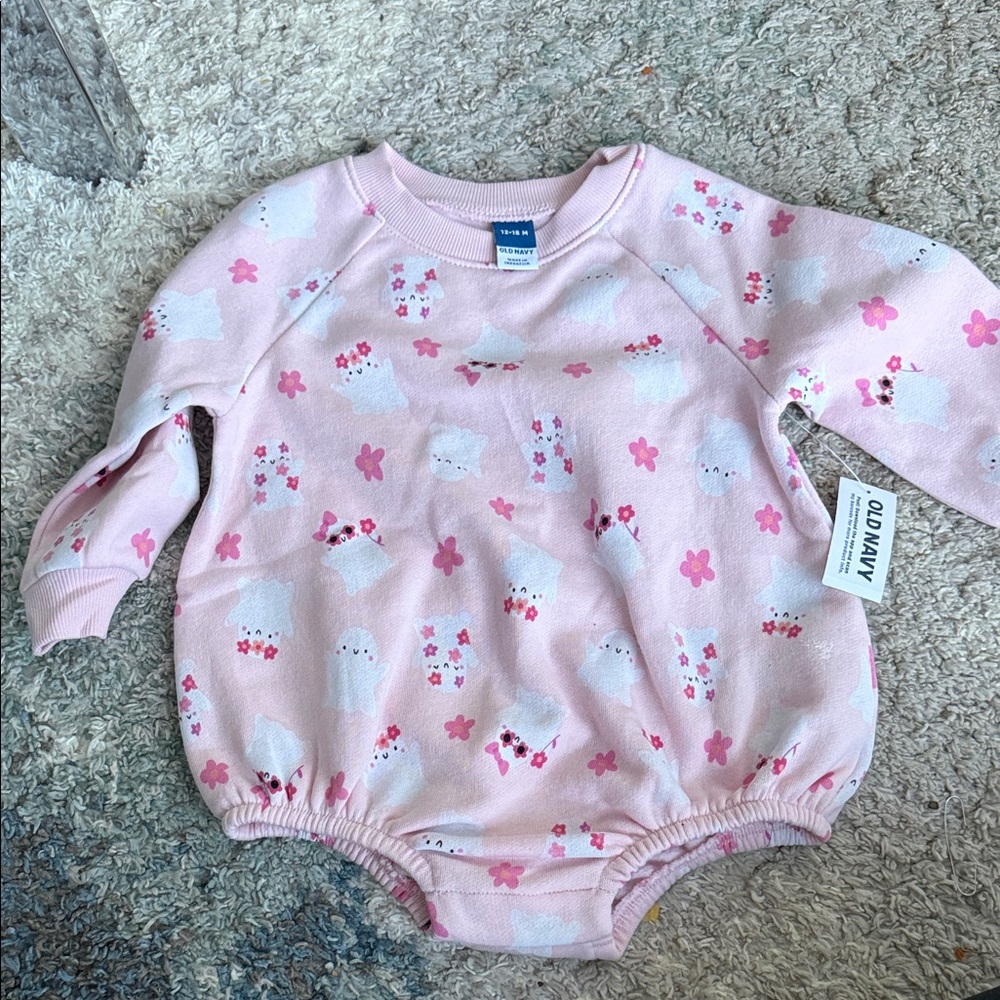 Old Navy Pink Baby Romper with Cute Print